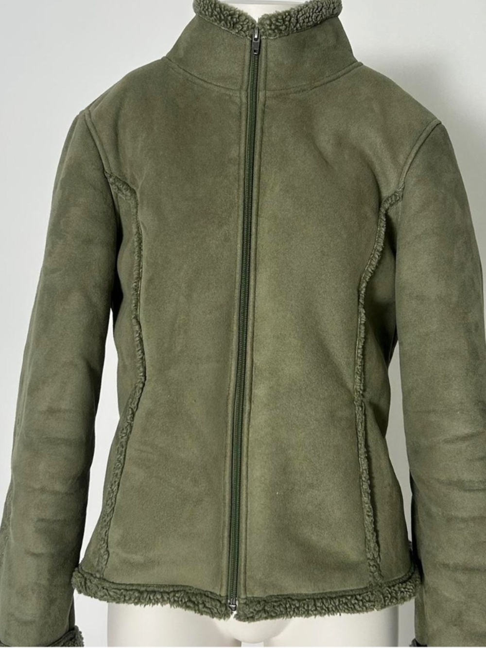 L.L Bean Women's Green Suede Fleece lined Jacket